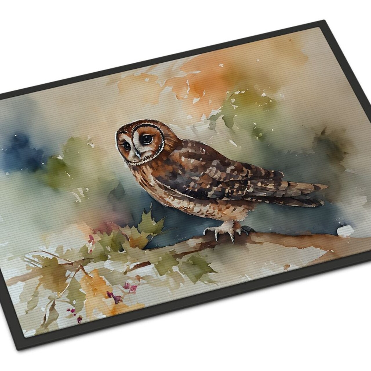 Edge Collections - 18" x 27" - Multicolor - Tawny Owl Doormat Indoor Outdoor - 1 Piece
